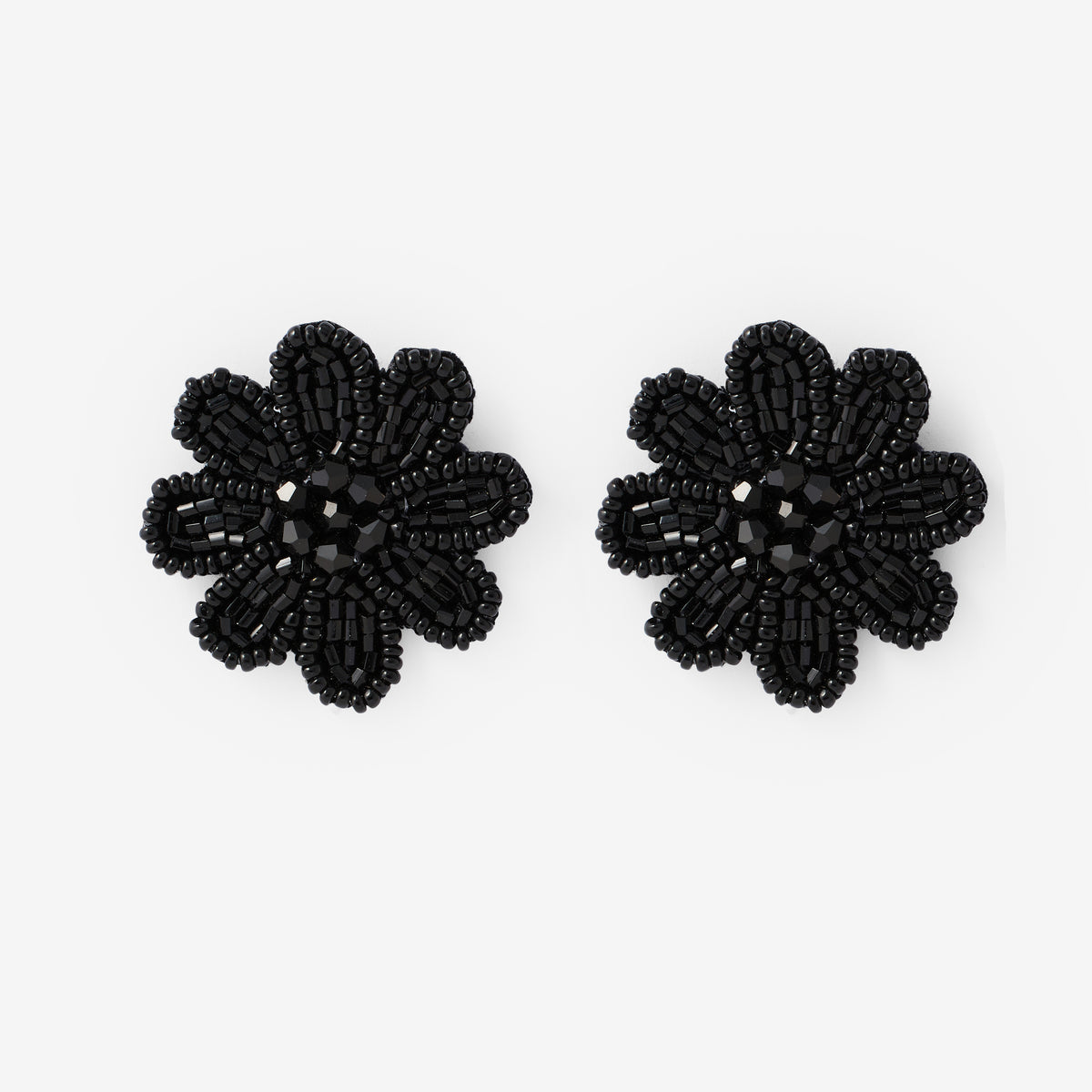 Boucles d’oreilles fleurs brodées