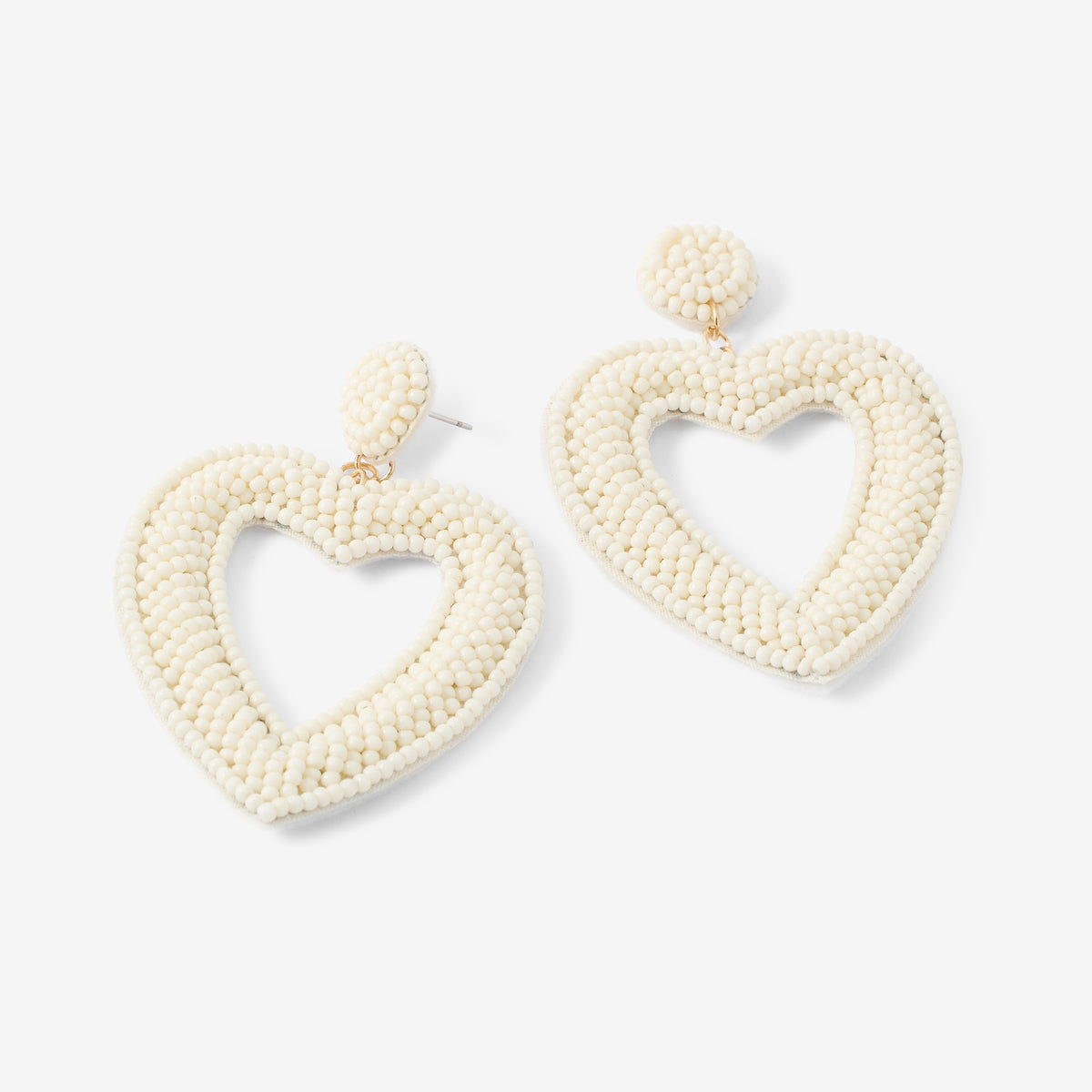 Boucles d'oreilles cœurs ivoires