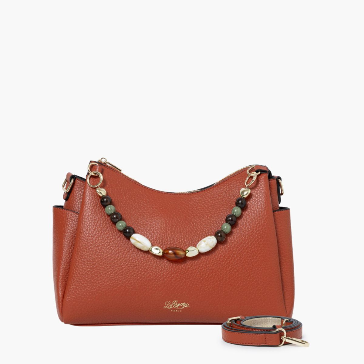 Grand sac porté épaule orange Stefie
