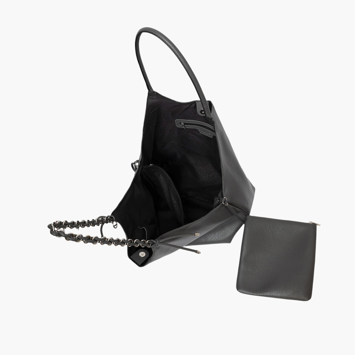 Grand sac shopper gris Traicy