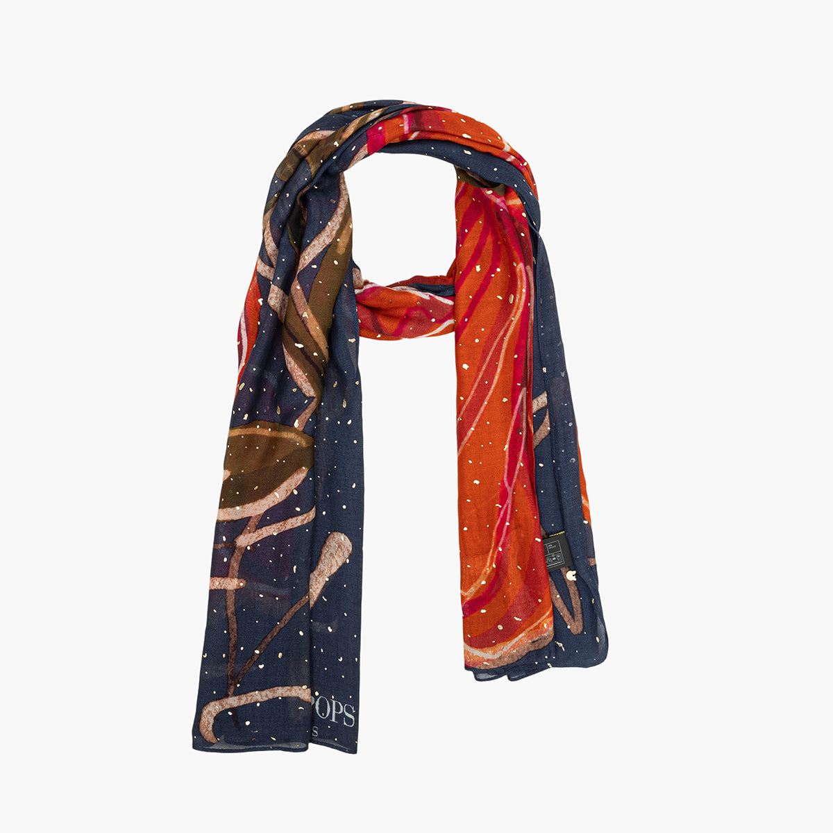 Foulard rectangulaire bleu marine Taura