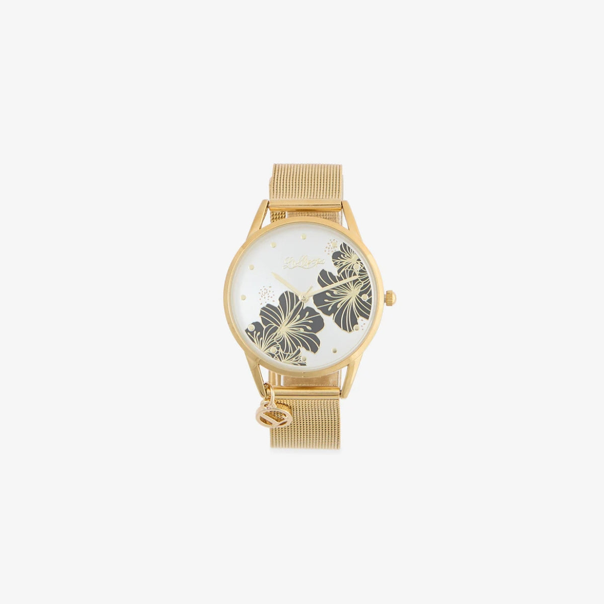 Montre fleurs noires