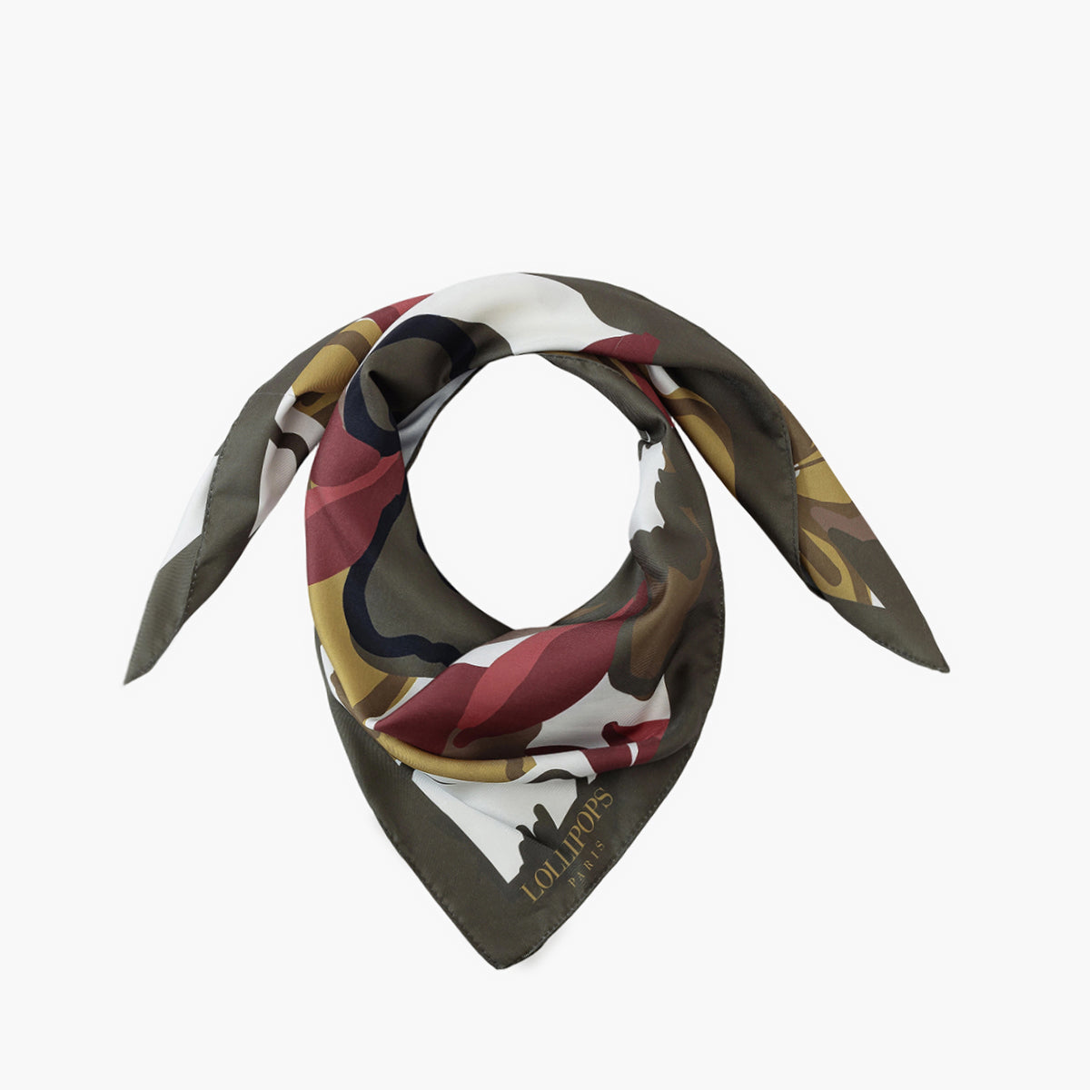 Foulard carré kaki Tivaline