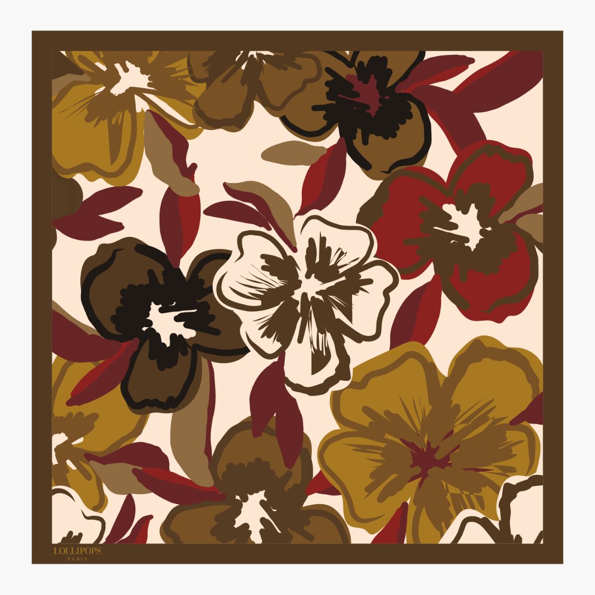 Foulard carré kaki Tivaline