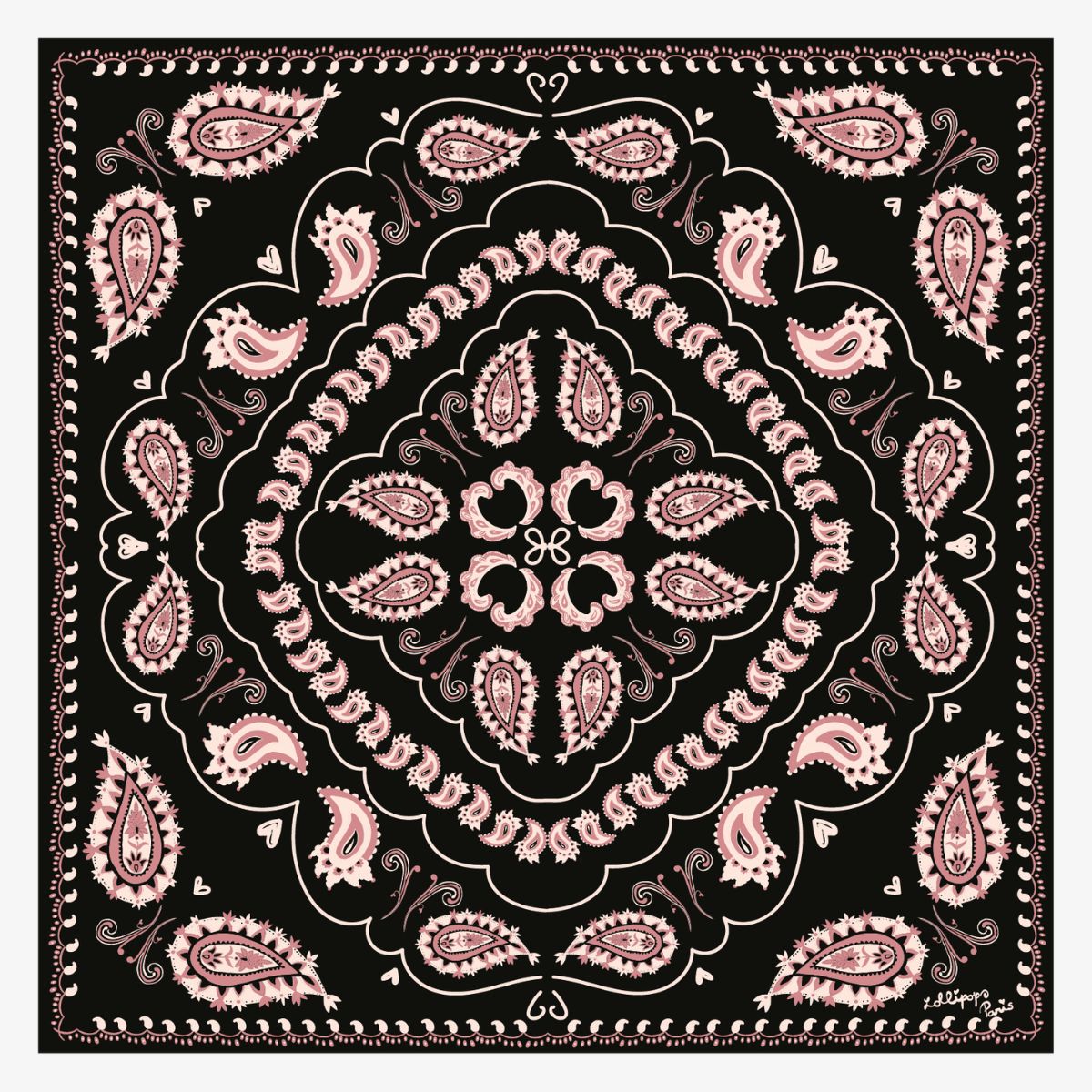Foulard carré noir Tricia