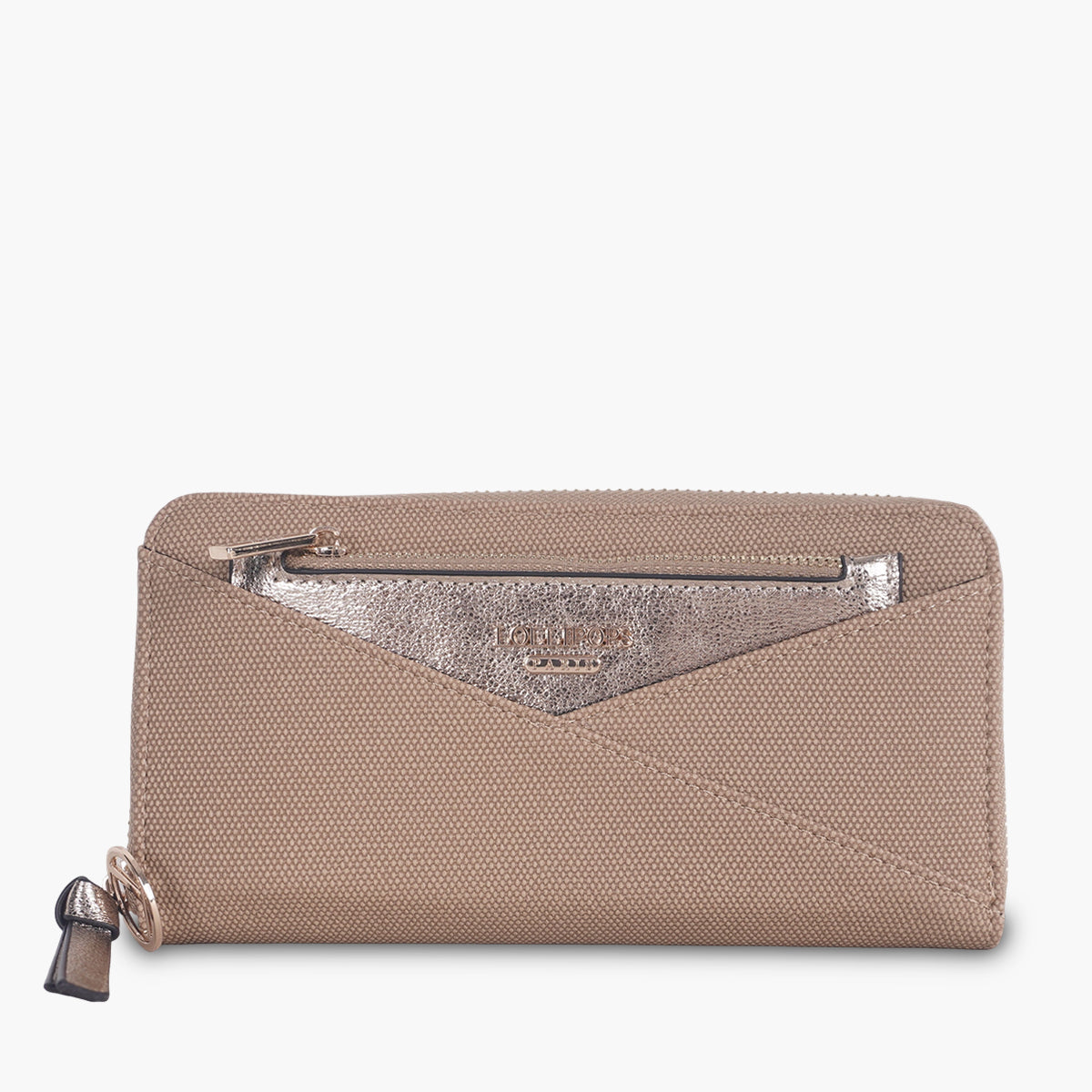 Grand portefeuille beige Tamelia