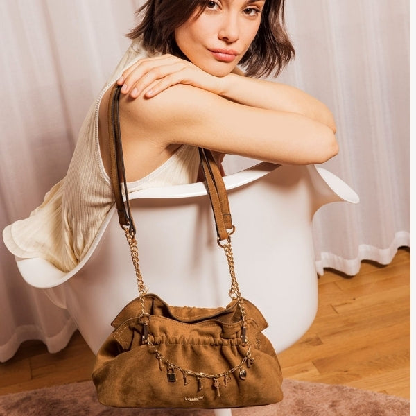 Sac porté épaule camel Teana S