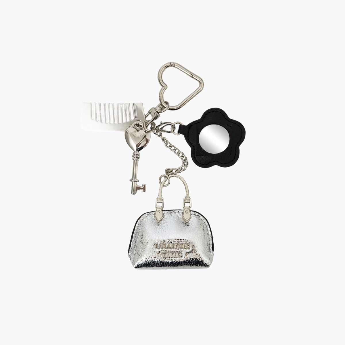 Bijou de sac argent et fleur miroir Tissalia
