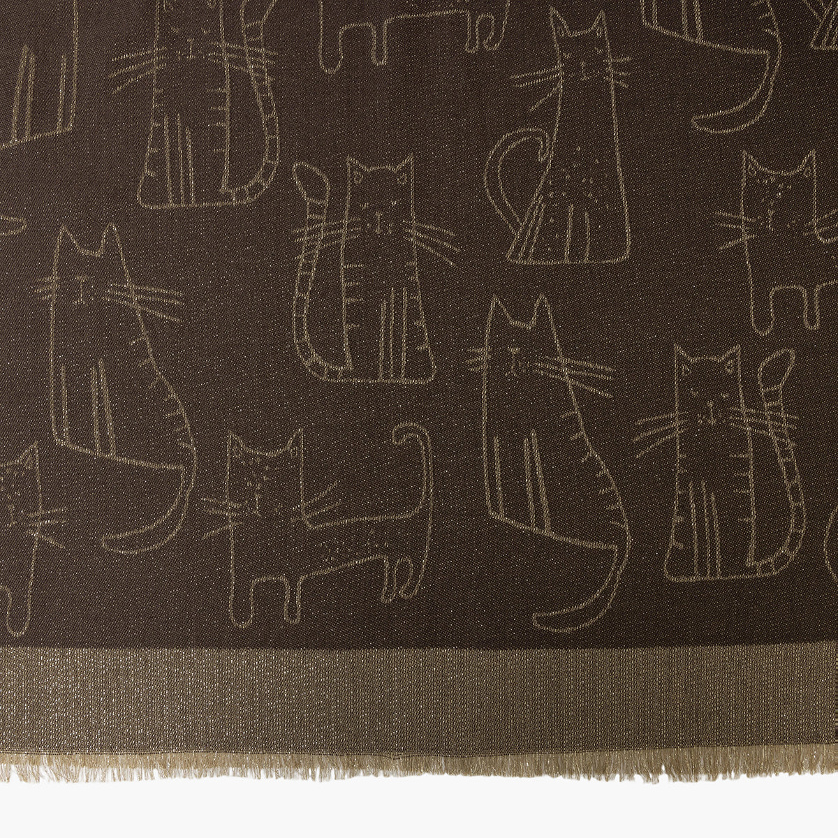 Foulard rectangulaire marron Tychat