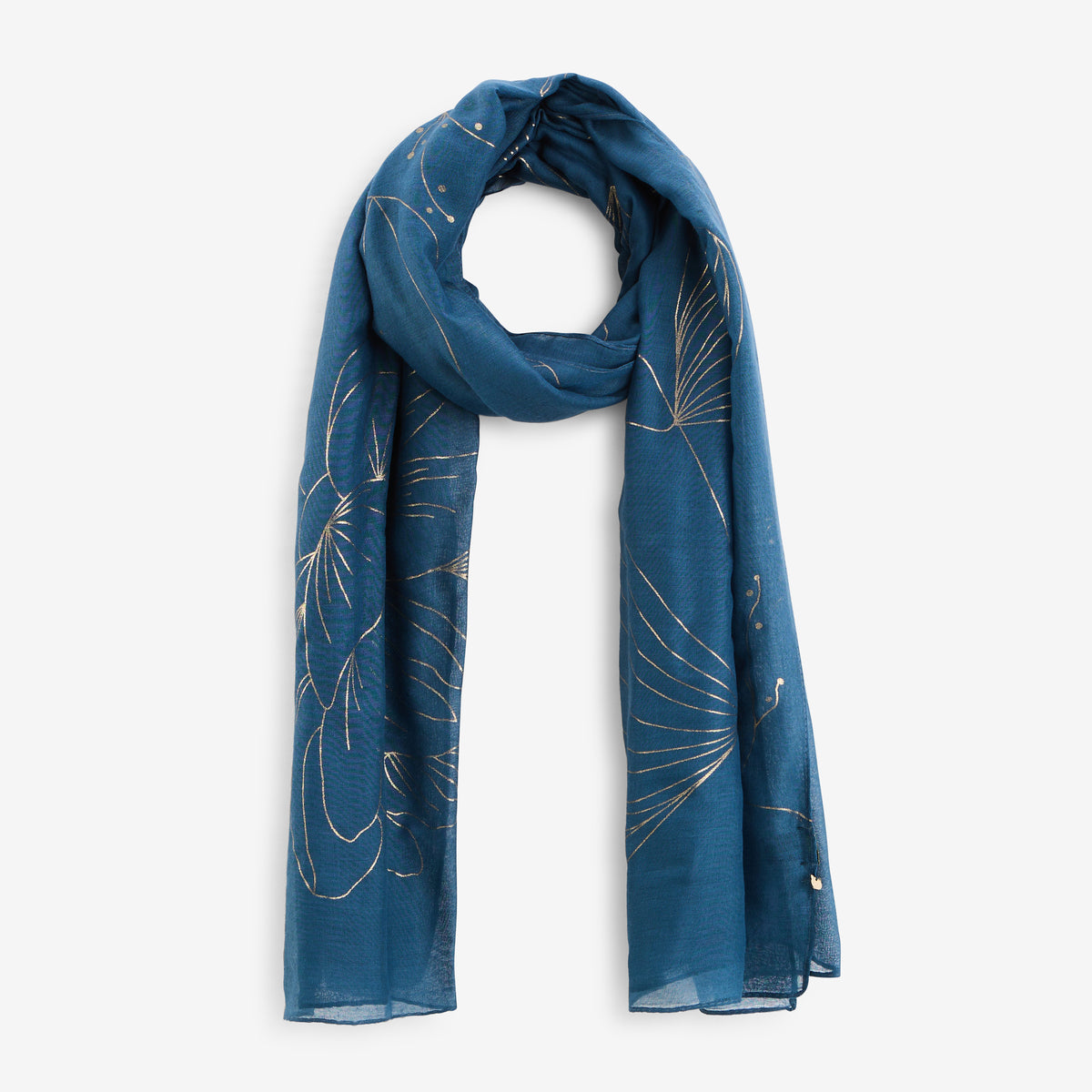 Foulard rectangulaire bleu Tyasa