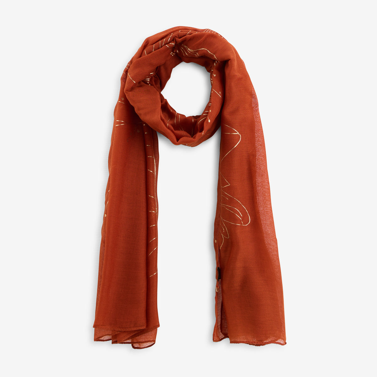 Foulard rectangulaire brique Tyasa