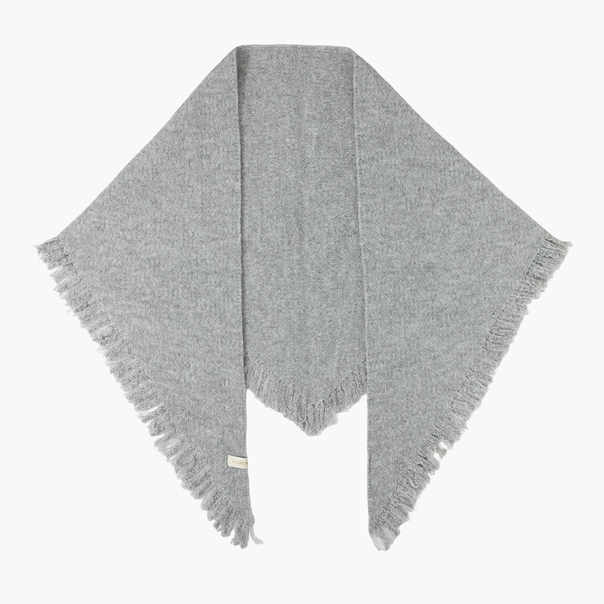 Étole triangulaire à franges gris Tereska