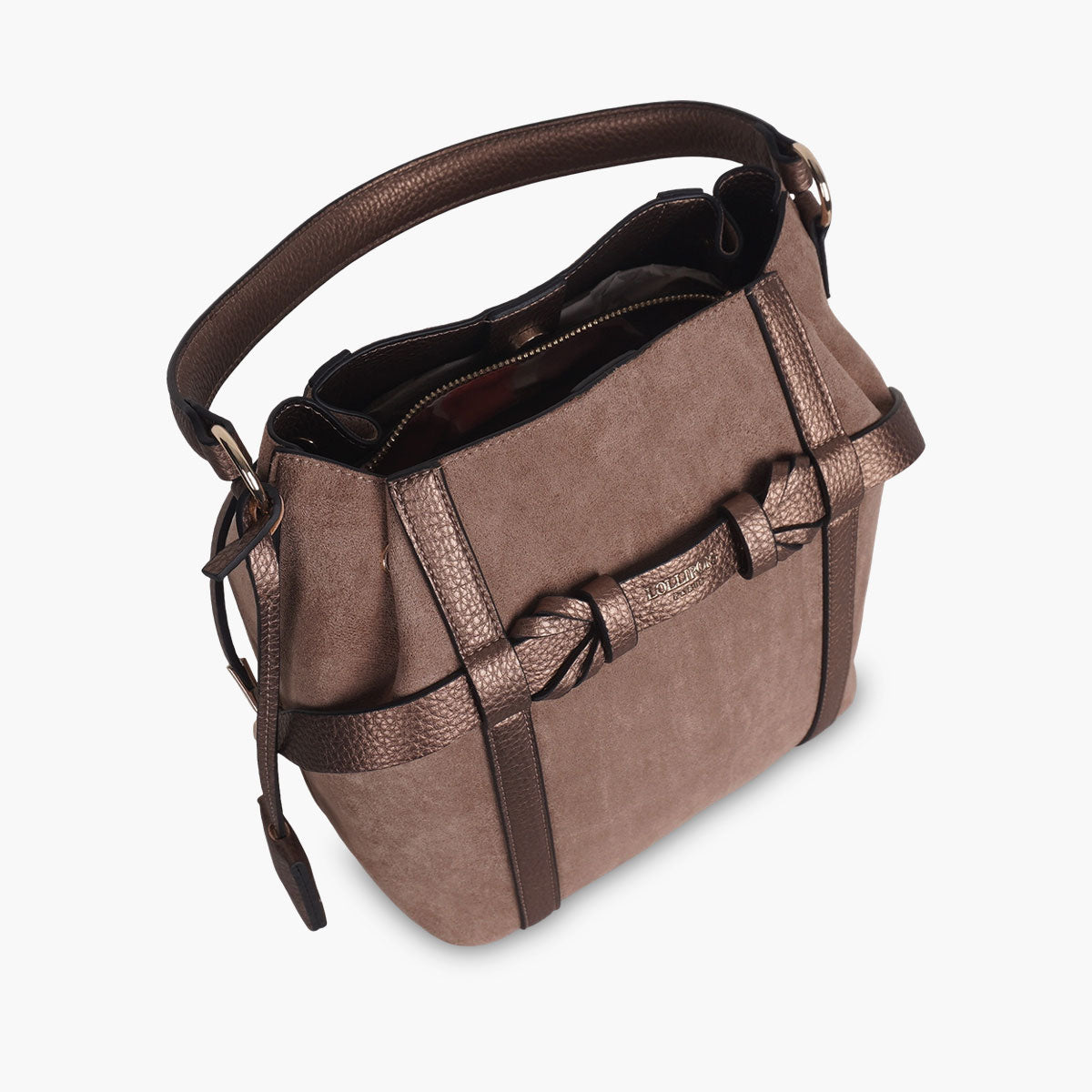 Sac seau taupe Taja