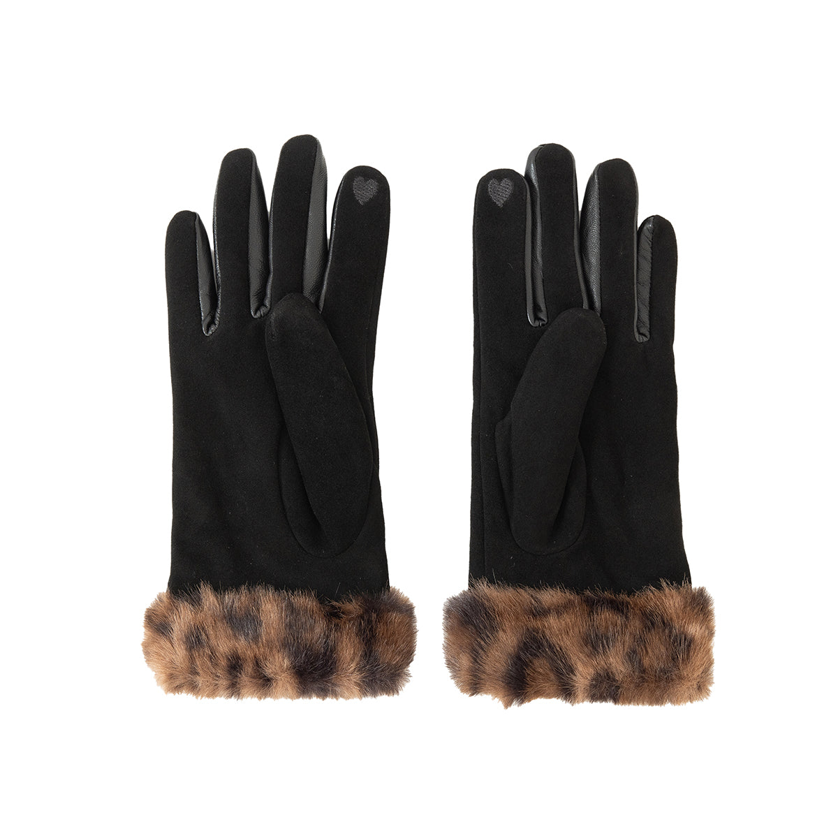 Gants en cuir noir Tul