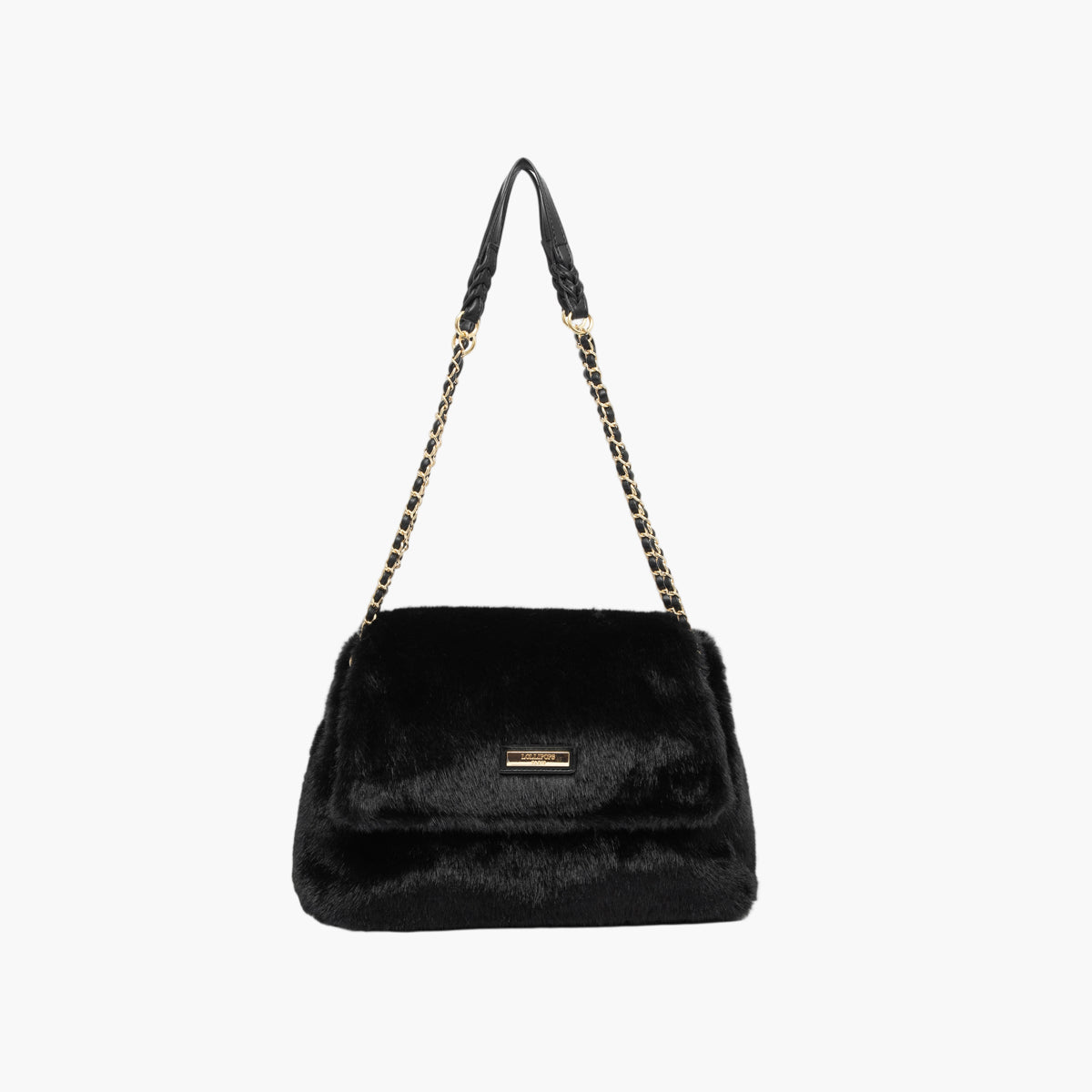 Grand sac porté épaule noir Tigra