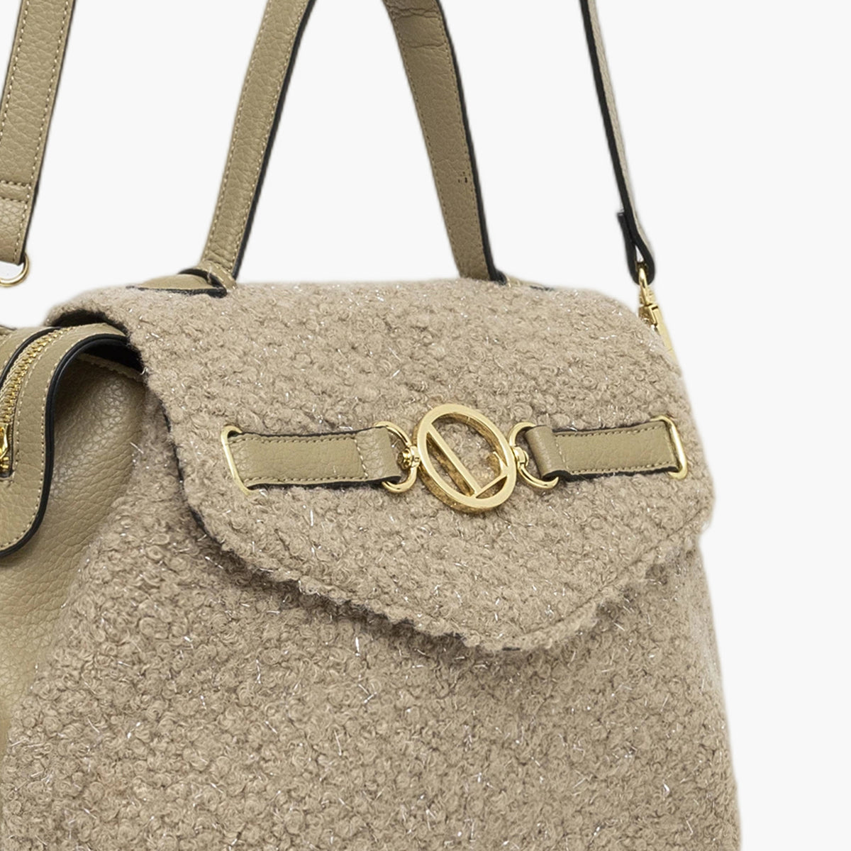 Grand sac porté épaule taupe Theresa