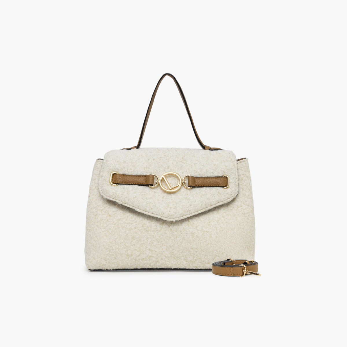 Grand sac porté épaule écru Theresa