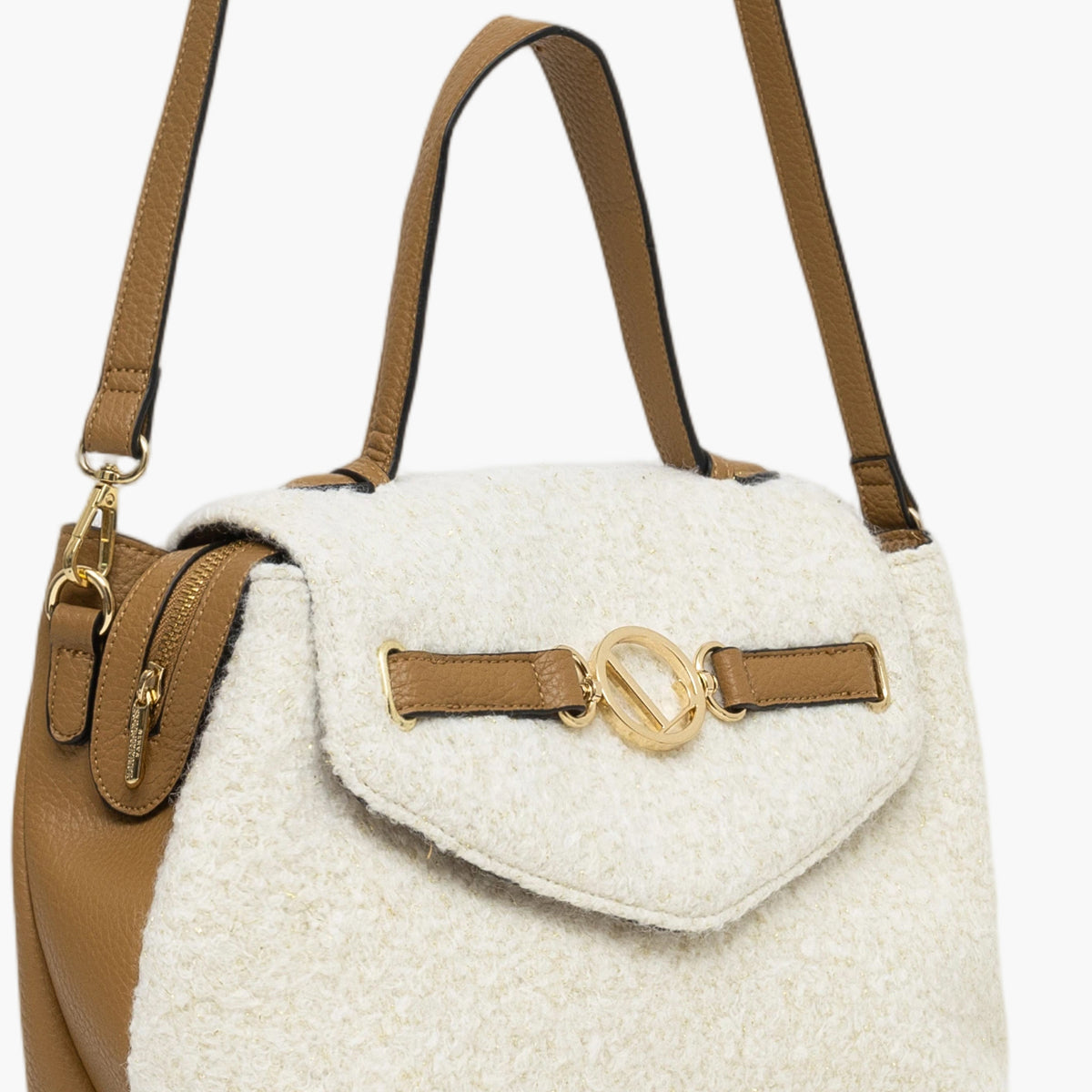 Grand sac porté épaule écru Theresa