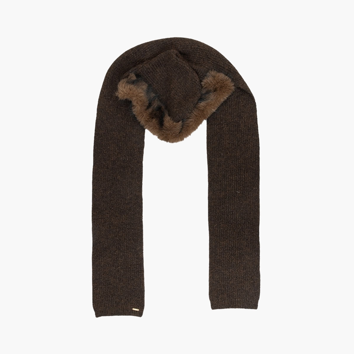 Écharpe-capuche marron Talex
