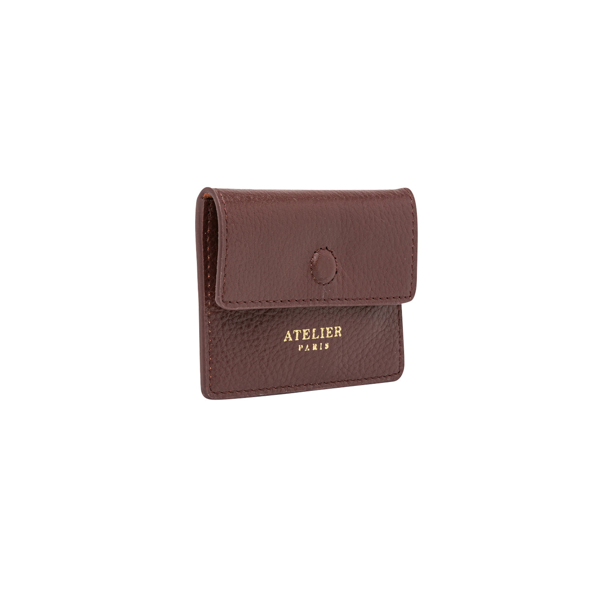 Porte-cartes bordeaux en cuir Funambule
