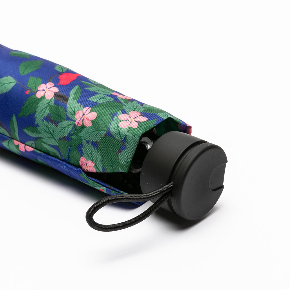 Parapluie pliable bleu à imprimé fleuri
