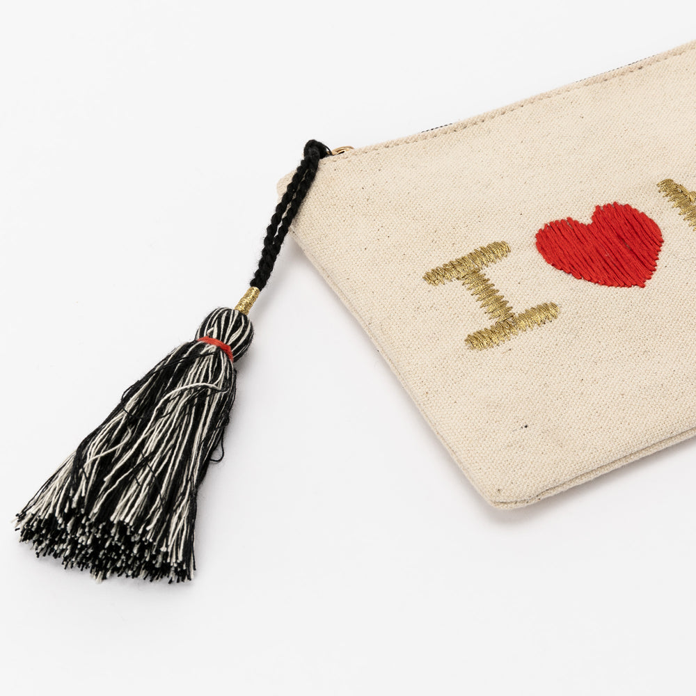 Pochette beige I Love Mum