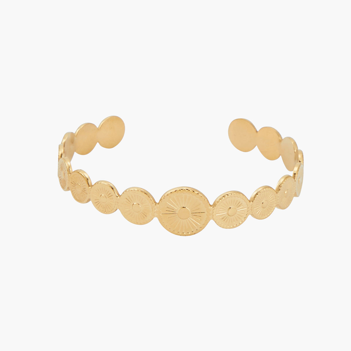 Manchette soleils gravés Acier inoxydable