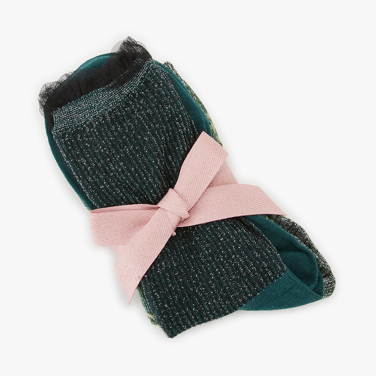 Lot paires de chaussettes vert