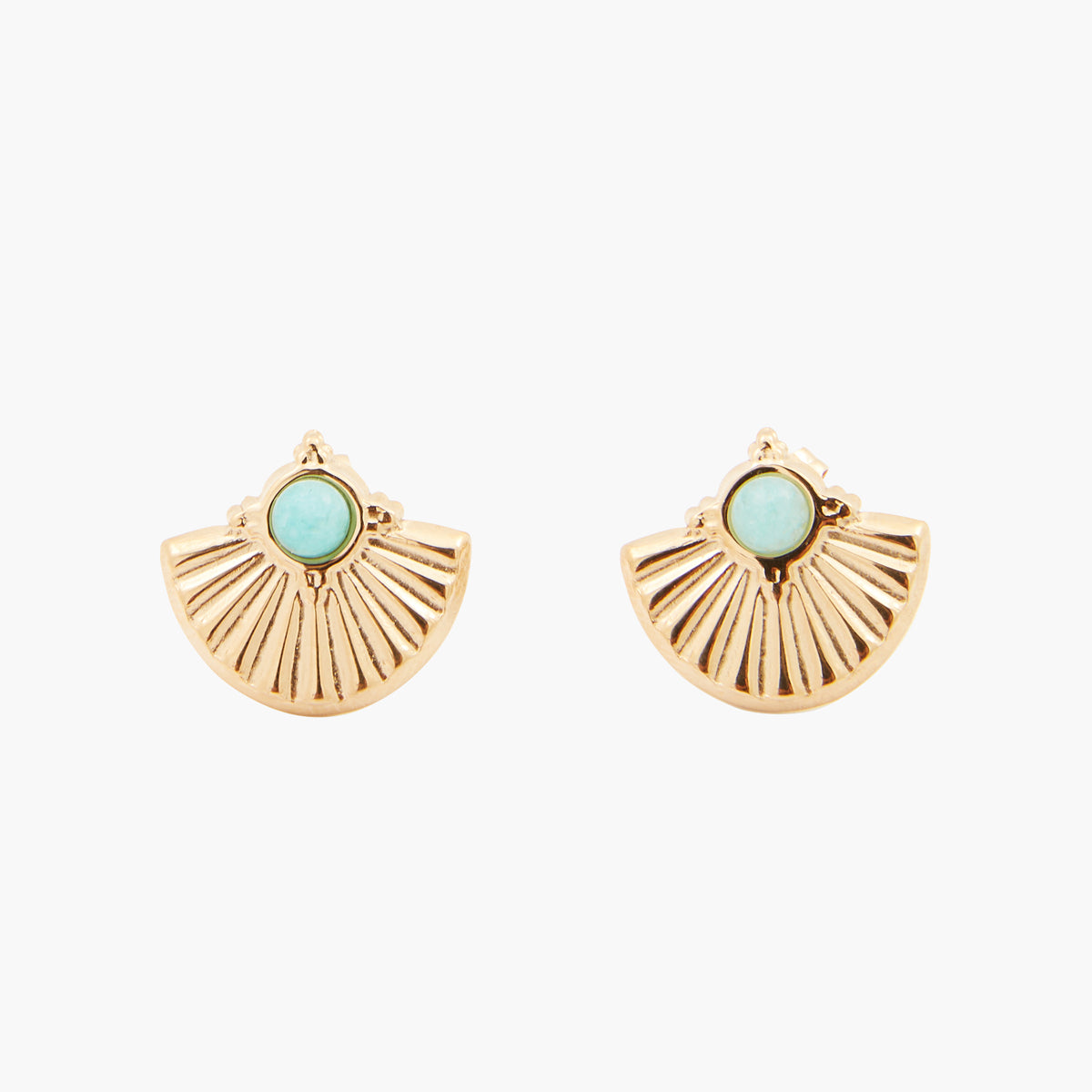 Boucles d'oreilles demi-lune bleues Acier inoxydable