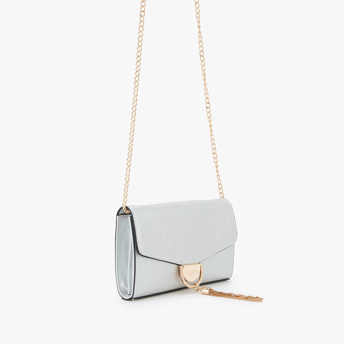 Pochette de soirée argentée Langosco