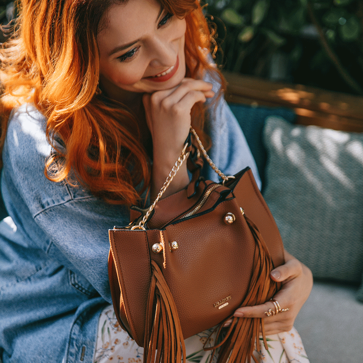 Petit sac bandoulière beige Loreto