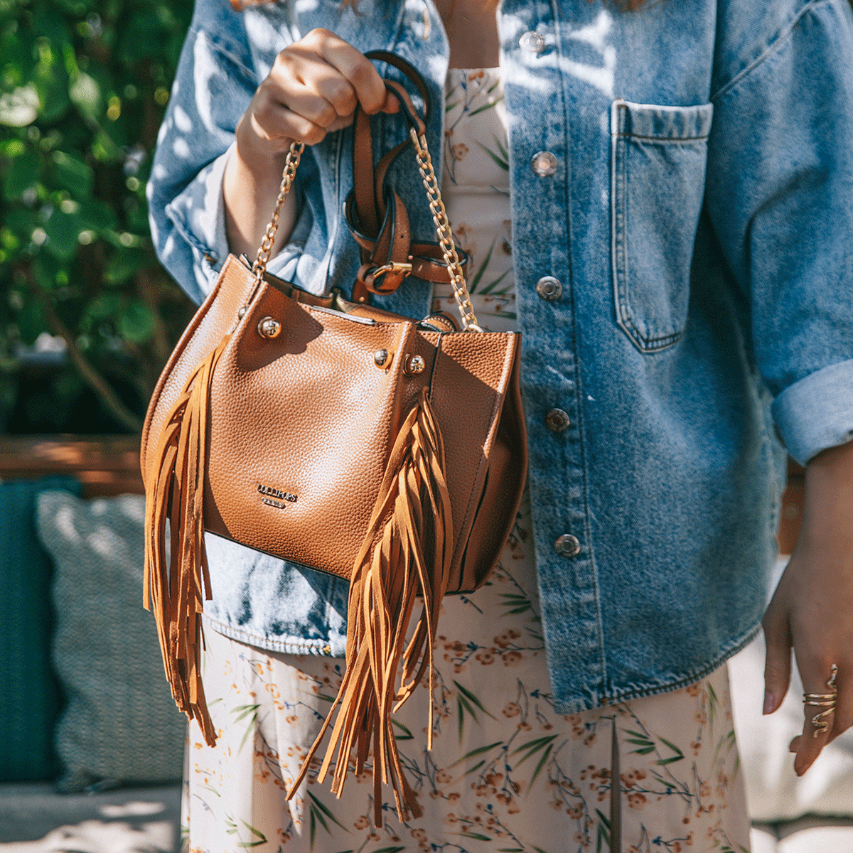 Petit sac bandoulière beige Loreto
