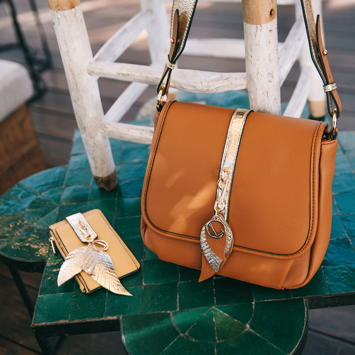 Sac bandoulière beige Lisbonne