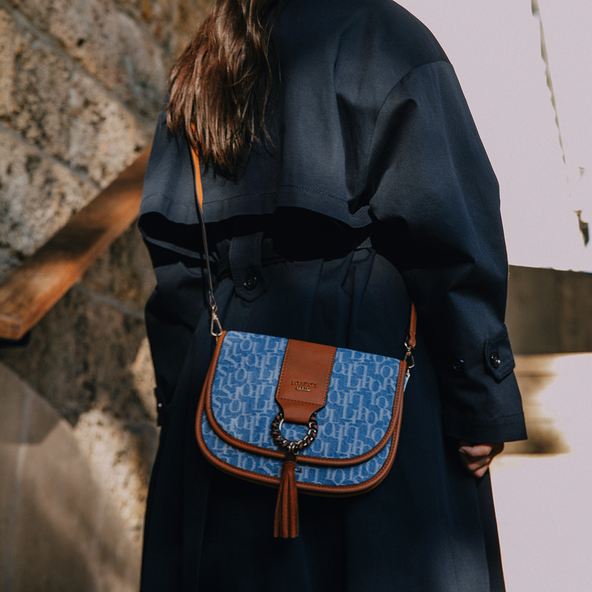 Sac bandoulière beige Lago