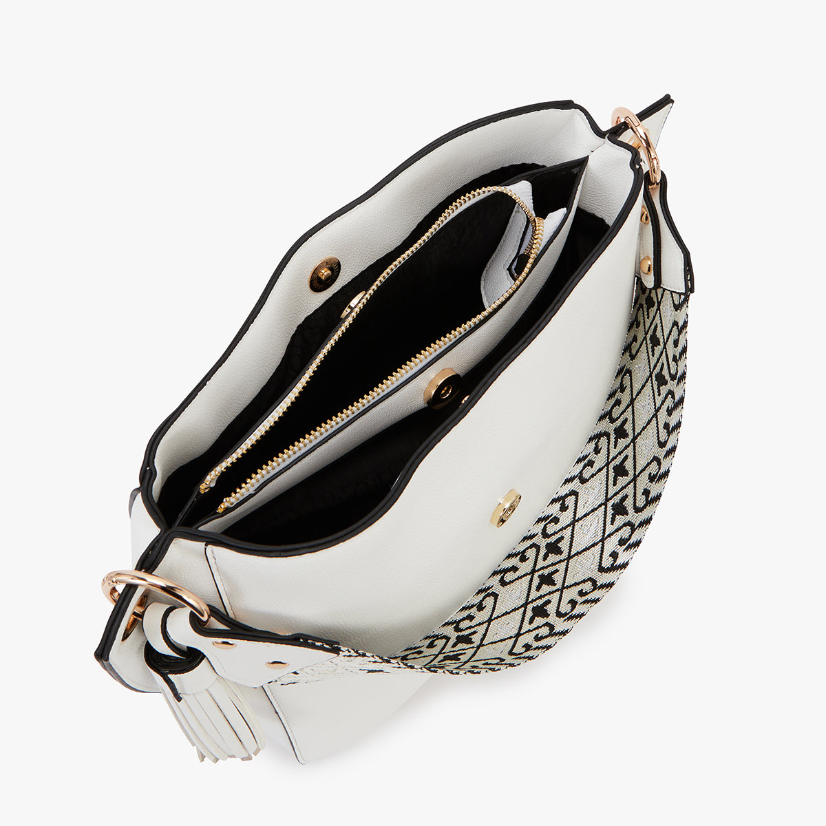 Grand sac hobo blanc Letia