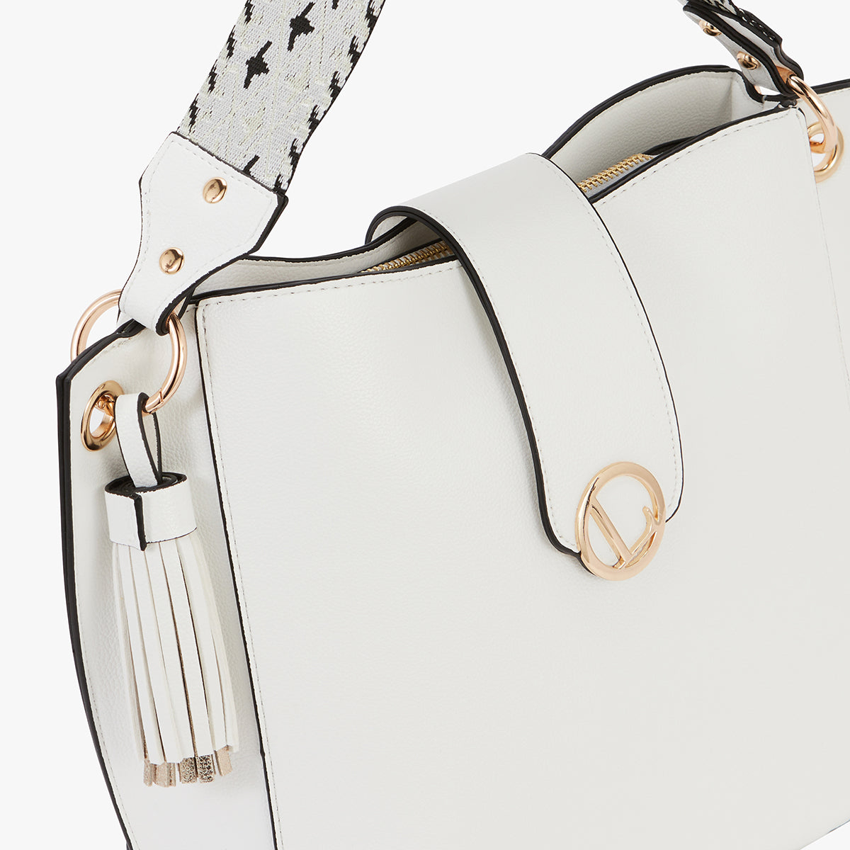 Grand sac hobo blanc Letia