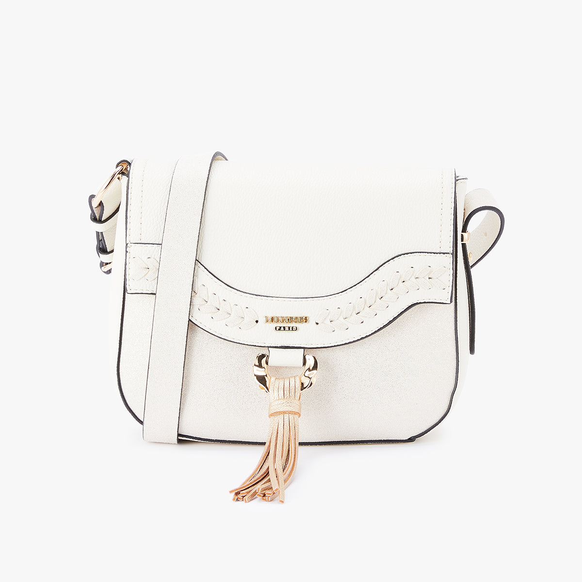 Sac Cabas Vintage Chenonceaux En Cuir Ivoire, Forme Cartable Avec Bandoulière - TBE