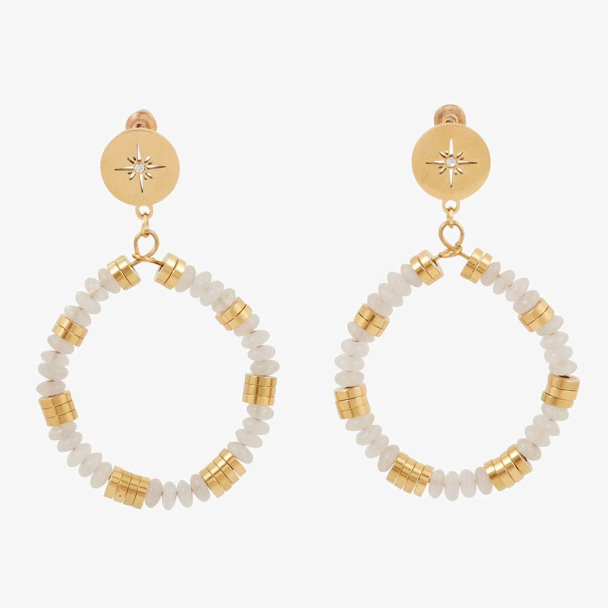 Boucles d'oreilles poussettes rose en acier inoxydable