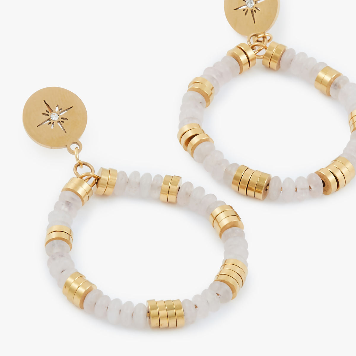 Boucles d'oreilles poussettes rose en acier inoxydable