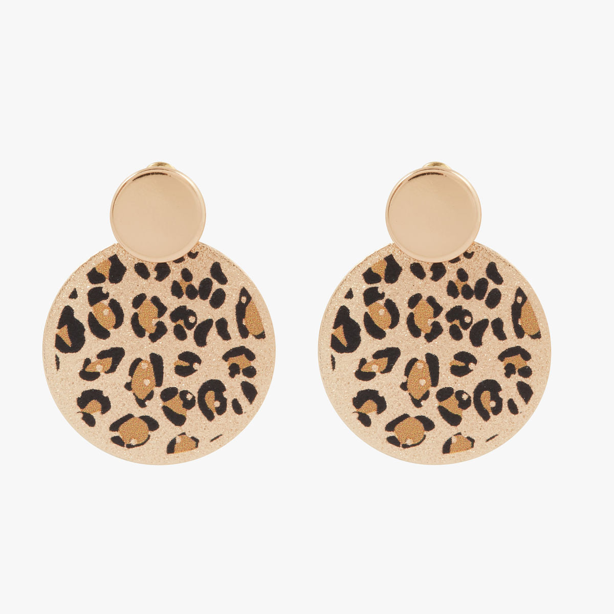Boucles d'oreilles poussettes imprimé léopard