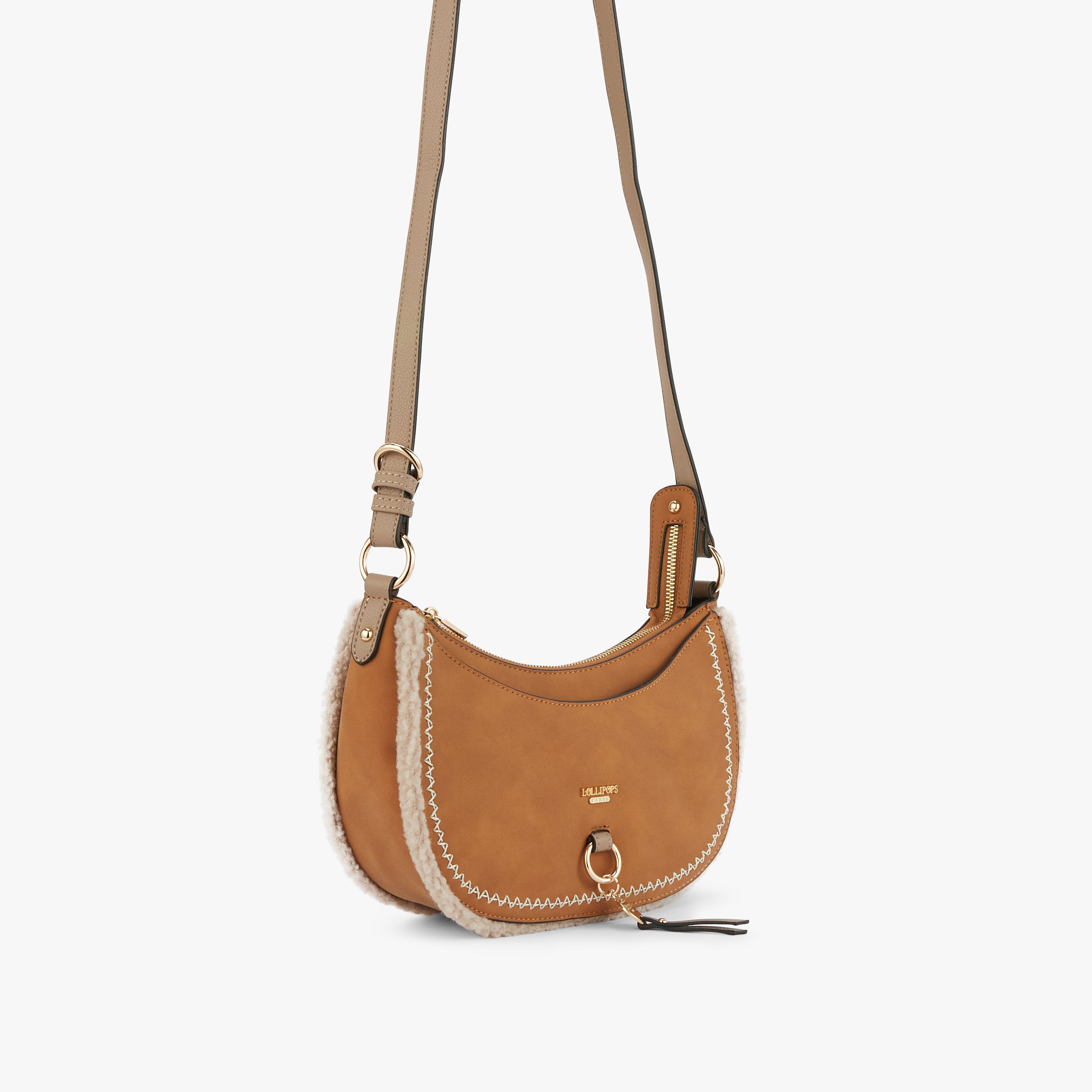 Petit sac bandoulière beige Manduria