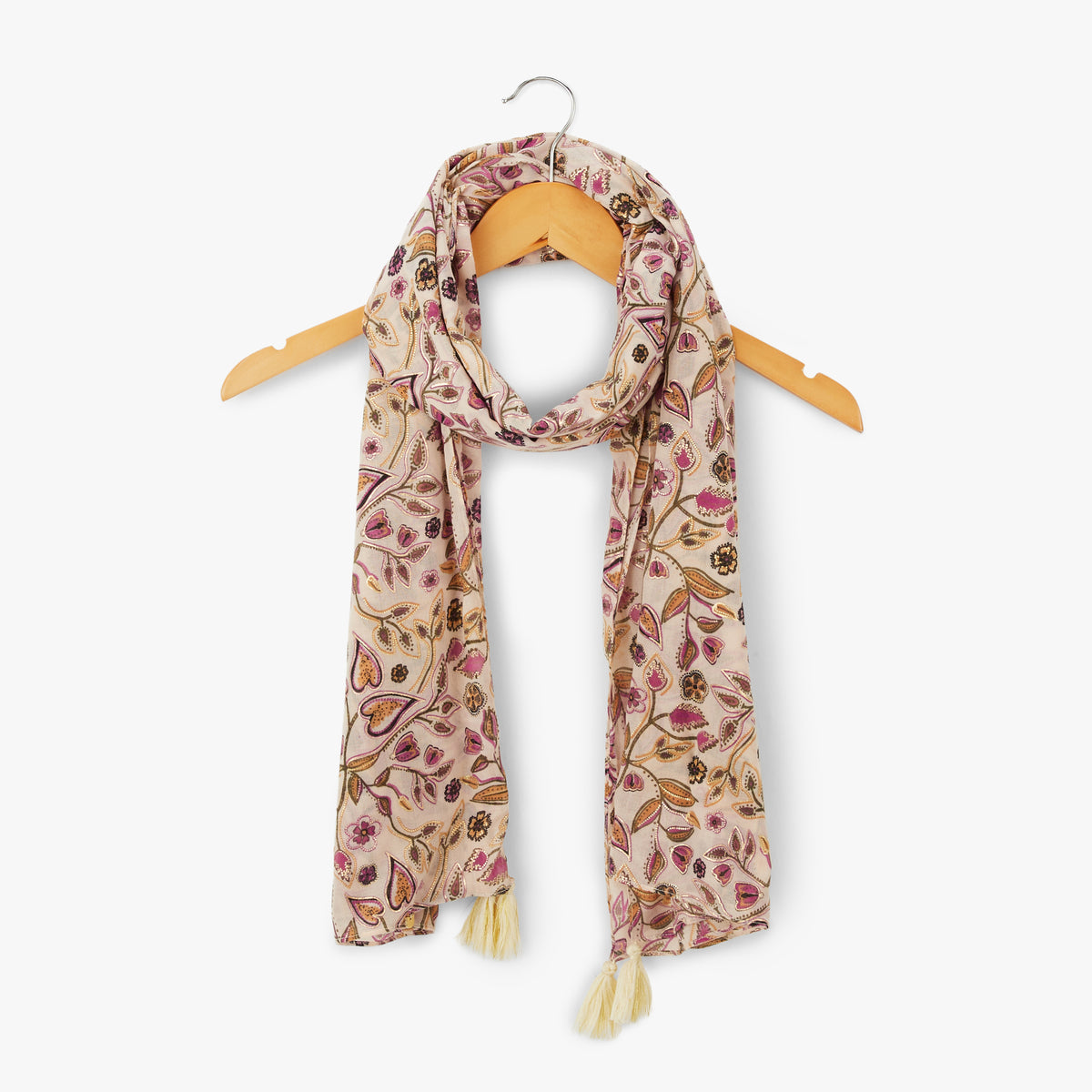 Foulard rectangulaire beige Nedde