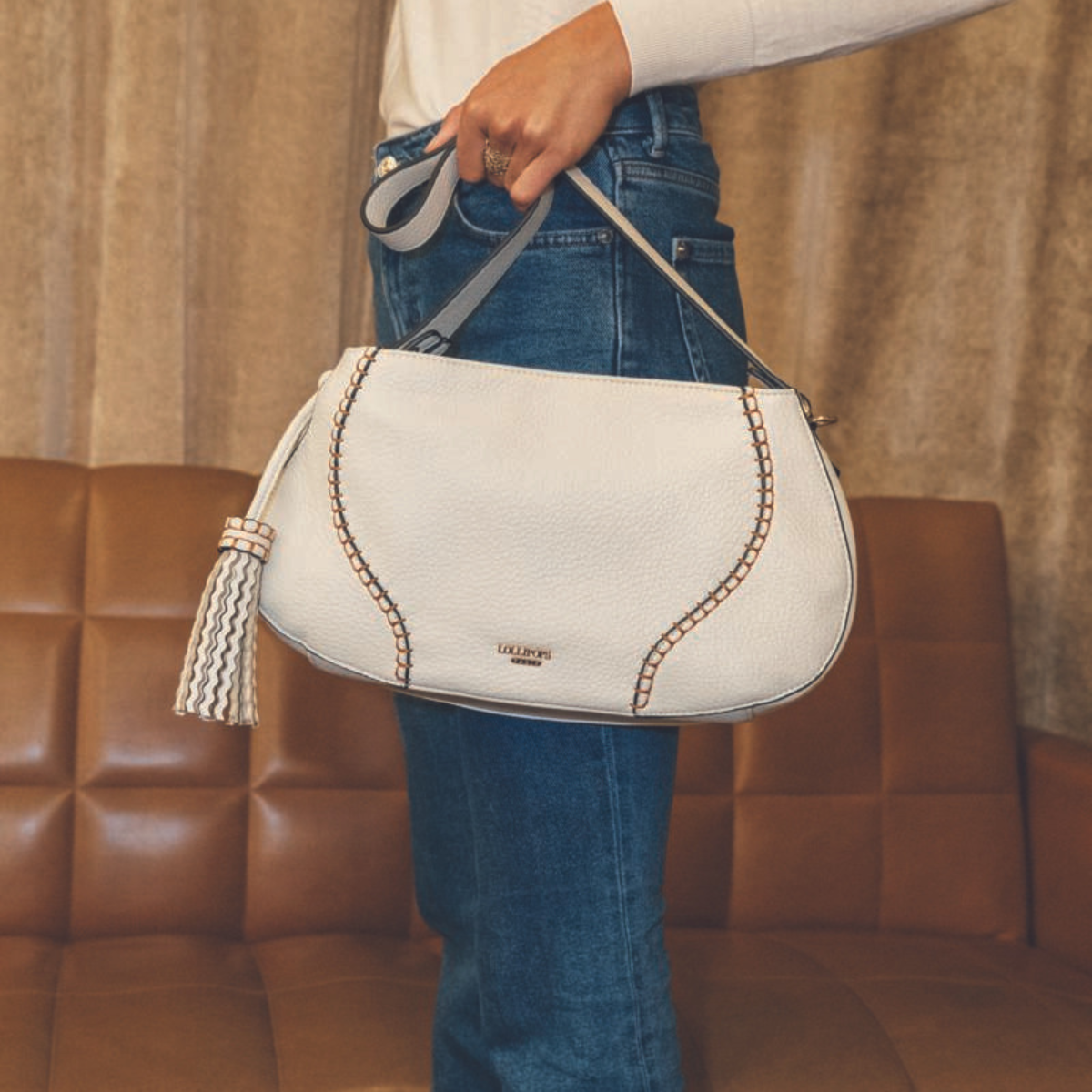 Sac baguette blanc Nanto
