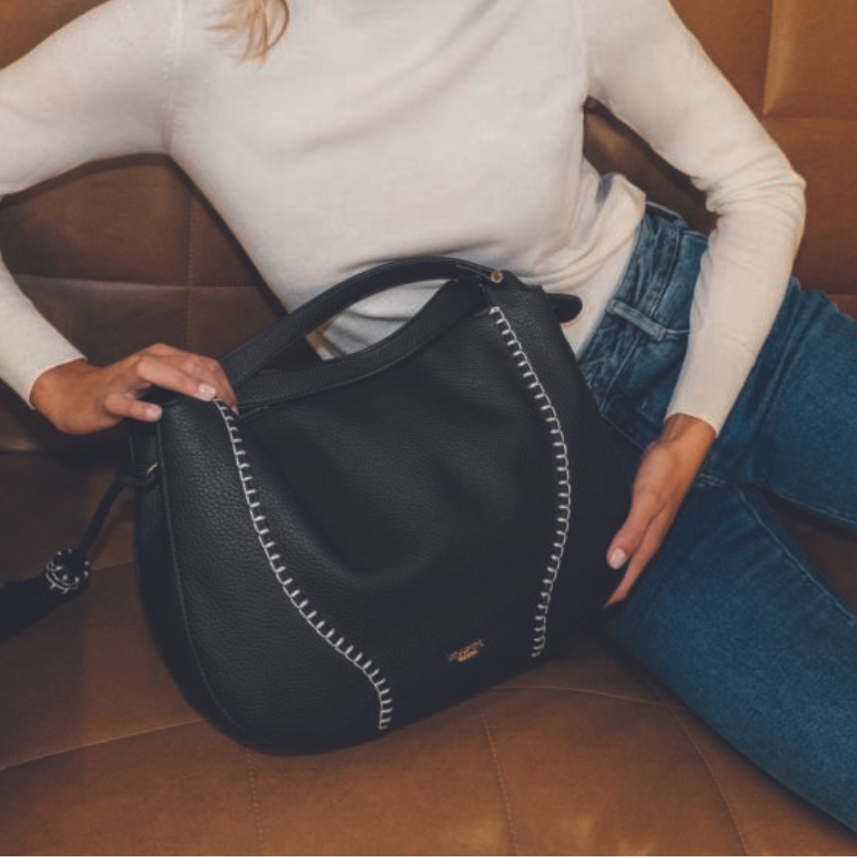 Grand sac shopper bleu Nanto