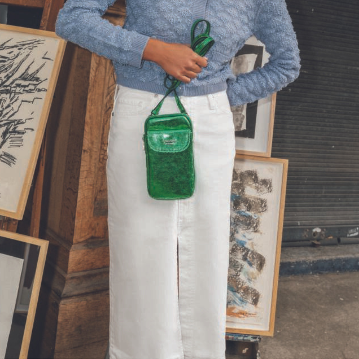 Pochette de téléphone vert Nuoro