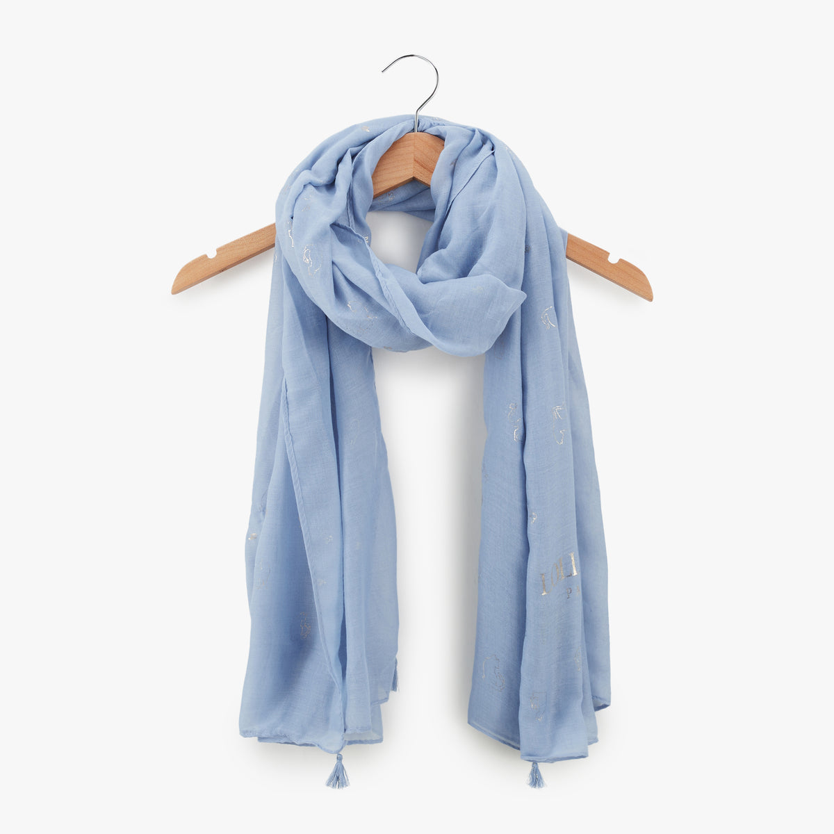 Foulard rectangulaire bleu Nogna