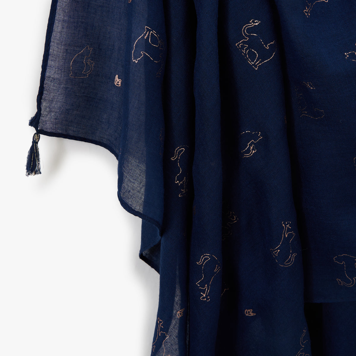 Foulard rectangulaire bleu Nogna