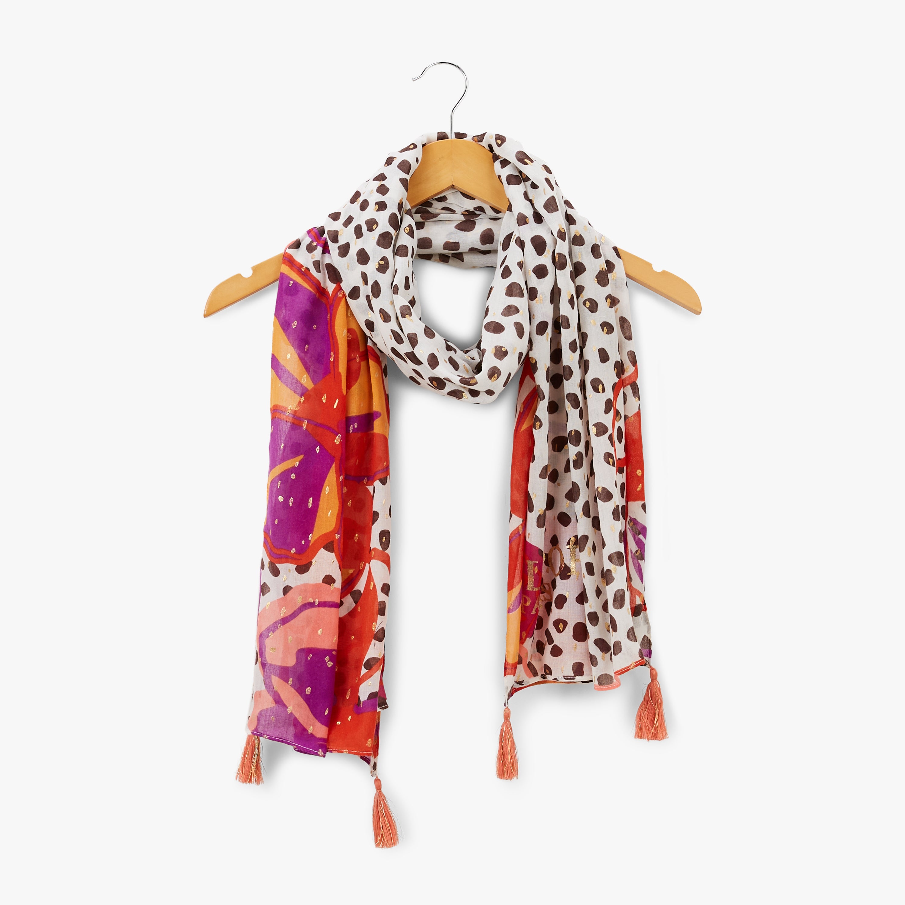 Foulard rectangulaire corail Novara