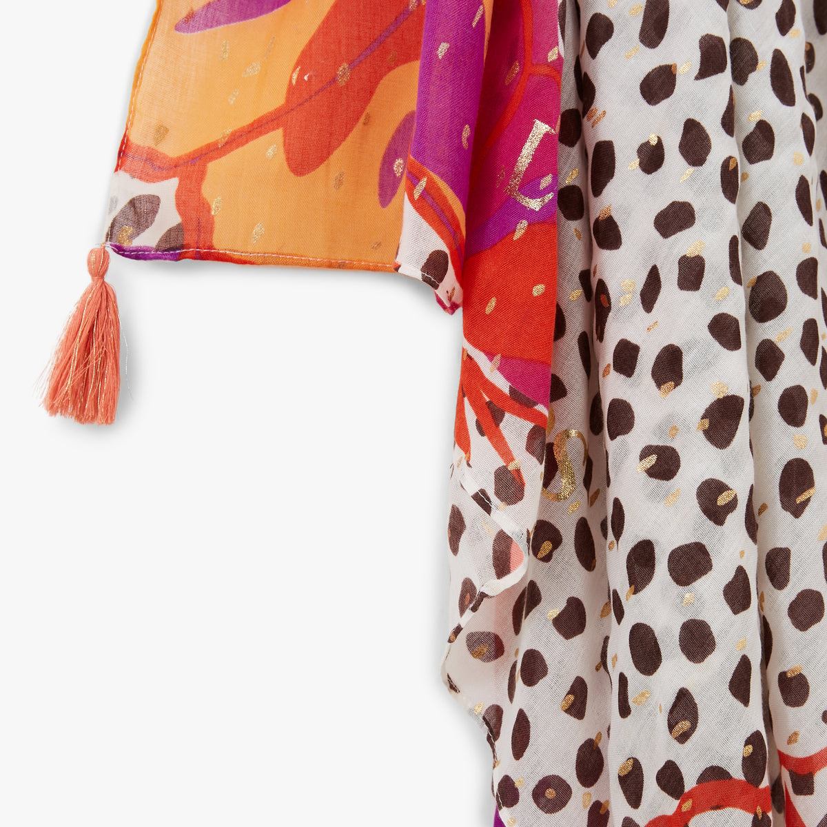 Foulard rectangulaire corail Novara