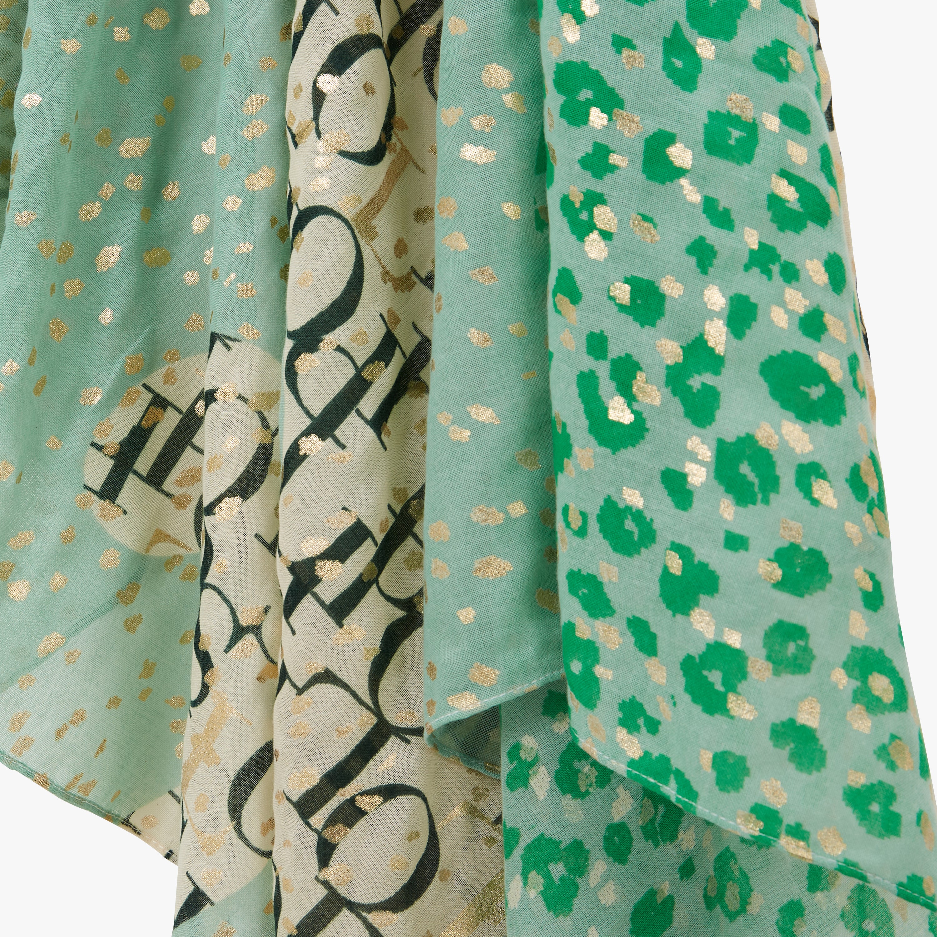 Foulard rectangulaire vert Navelli